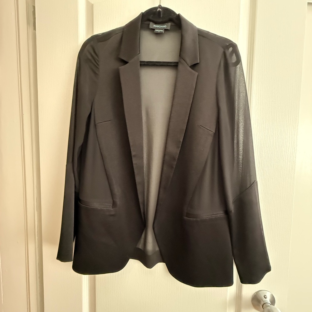 Sheer and Satin Black Women's Blazer | Marciano